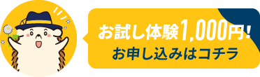 お試し体験1,000円！お申し込みはこちら